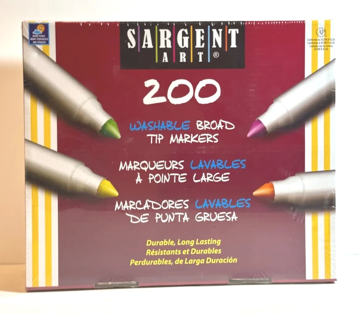 New Sargent Art 200-Count Washable Broad Tip Marker Class Pa