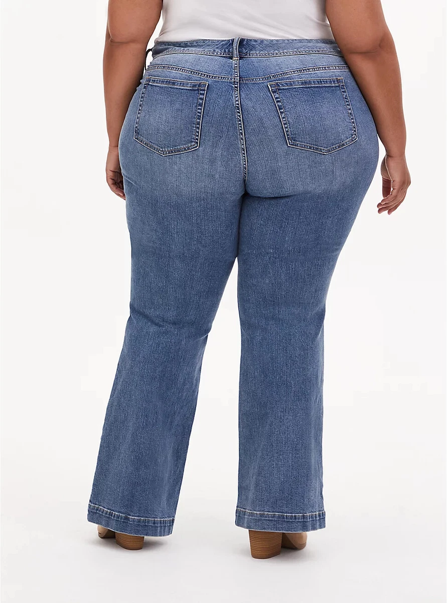 Torrid Mid Rise Flare Vintage Stretch Medium Wash Kiki Jean 20