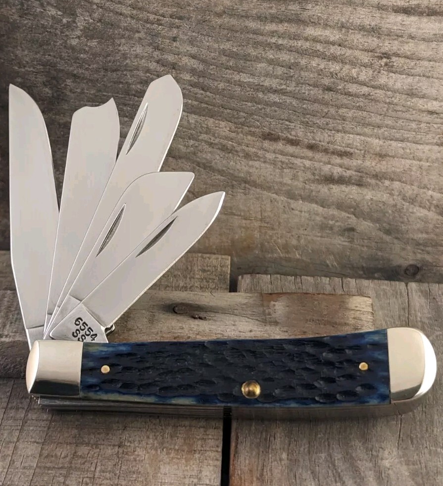 1997 Case XX Beautiful Blue Jigged Bone 4.25