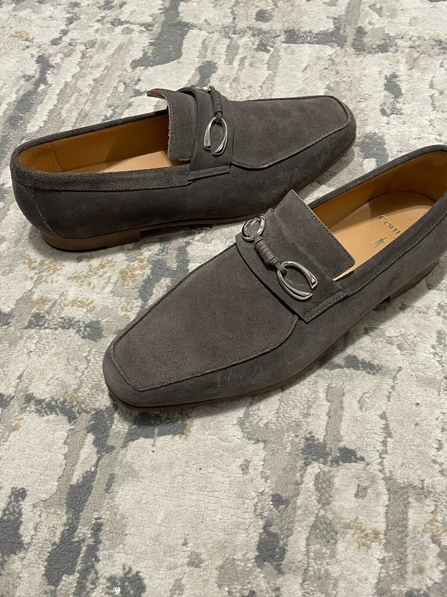 Corthay Shoes Mens Cannes Grey/Brown Suede Loafer silver  display picture 3