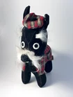 Vintage Dakin Dream Pet Black Scottie Dog Plush Toy with Tartan Coat and Hat
