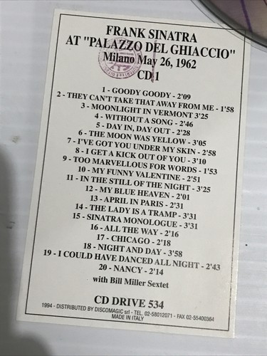 Frank Sinatra '62 & '86 and Sinatra, Davis, Minnelli 1989 Concert Live In Italy - Picture 3 of 19