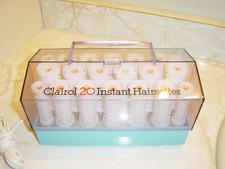 aqua case CLAIROL INSTANT HEAT 20 WAX CORE HOT ROLLERS CURLERS C-20-S