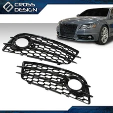 HONEYCOMB Fog Light Lamp Cover Grille Fit For Audi A4 B8 S-Line S4 Bumper 08-12