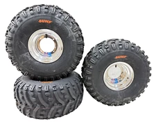 DWT Front Rear Rims Sunf A032 Tires 22x11-8 Honda ATC 110 185 125M 200S 250R