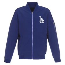 MLB Los Angeles Dodgers JH Design Lightweight Nylon Bomber Jacket  Royal