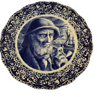 Vintage La Louviere Boch Delft Blue 13.5" Plate Sea Captain Wall Hanging Belgium
