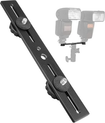 Dual Flash Bracket Dual Tripod Mount Bracket 1/10.2 cm Dual Camera Mount Flash E