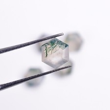 Natural Moss Agate Faceted Cut Hexagon 8X8mm Loose Gemstone Gift for Wife 1 Ct