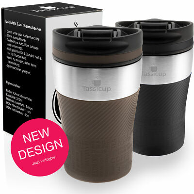 THERMOBECHER TO GO Edelstahl Isolierbecher 250 ml passt unter Kaffeemaschine  ️