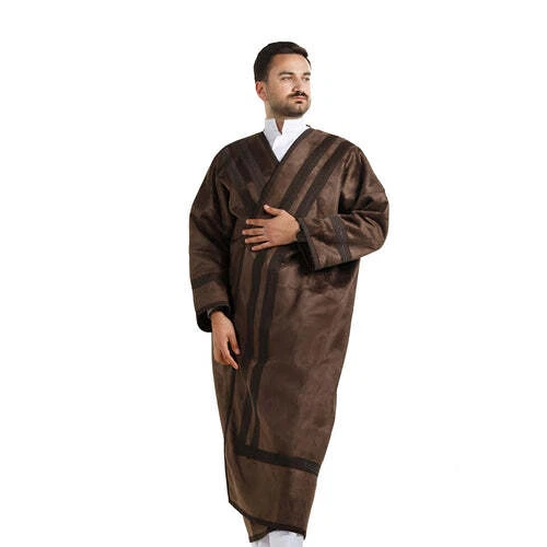 Farwa Classic - Warm Winter Fur Coat - Cloak Arab Bisht dress- Men’s Farwa - Image 3 of 4