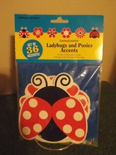 Ladybugs and Posies Accents Set of 36 Accents