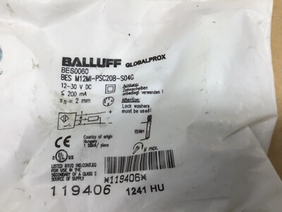 BALLUFF SENSOR BES M12MI-PSC20B-S04G BES0060 NEW #4113K14IAC