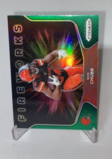 2020 Panini Prizm Fireworks Insert Green Prizm Nick Chubb #9 Cleveland Browns