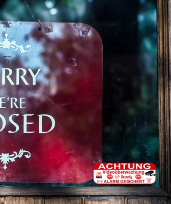 WERRA-PRINT Achtung Video Überwachung Diebstahlschutz Warnaufkleber 2er-Set 10cm B x 5 cm H