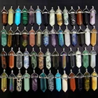 Natural Quartz Crystal Healing Point Chakra Cut Gemstone Pendant Reiki Necklace~