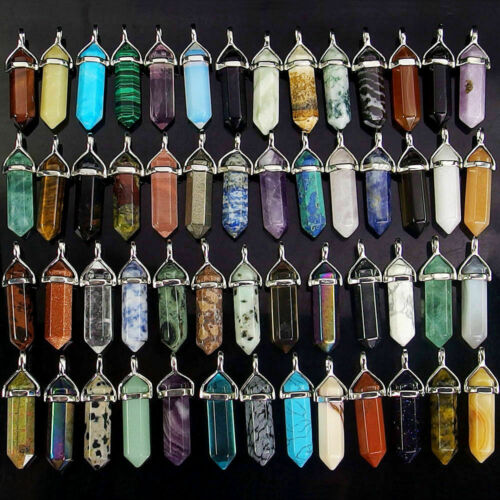 Natural Quartz-Crystal Point Chakra Healing Gemstone Pendant Necklace Stone Gift - Afbeelding 1 van 100