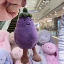 Vivacious Eggplant Jellycat Plush Keychain Bag Charm Soft Cute Gift NWT 2026