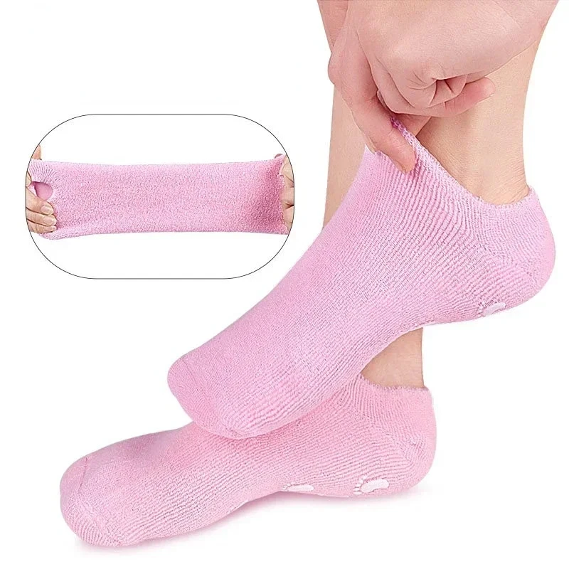 Moisturizing Gel Socks Exfoliating Silicone Foot Care Cracked Heel Tool 1 Pair - Image 4 of 4