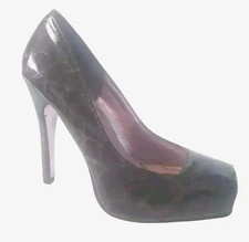 CHIC WOMENS PURPLE PATENT CROC PRINT STILETTO PARTY COURT SHOES SIZE UK 4