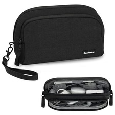 Zealearn Electronics Organizer Travel Case - Portable Tech Bag, Medium, Black