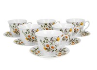 Tassen Kaffeetassen 6Er Set Teetassen Mit Untertassen GeblüMt Porzellan 250Ml