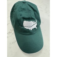 Yupoong Classics Baseball Hat Men's Green Cotton Cross Country United States Map