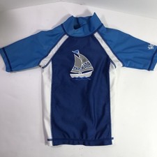 UV Skinz Rashguard Shirt Neon Green Blue with Shark UPF 50 Kids Size 3T New