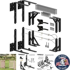 2 Set Heavy Duty Gate Corner Brace Kit with Adjustable Design Steel Brackets