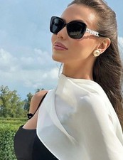 CHANEL CH5422B Women s Sunglasses Black White Crystal Strass Designer Shades