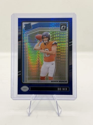 2024 Panini Donruss Optic Rated Rookie Bo Nix #209 Blue Hyper Prizm (RC)