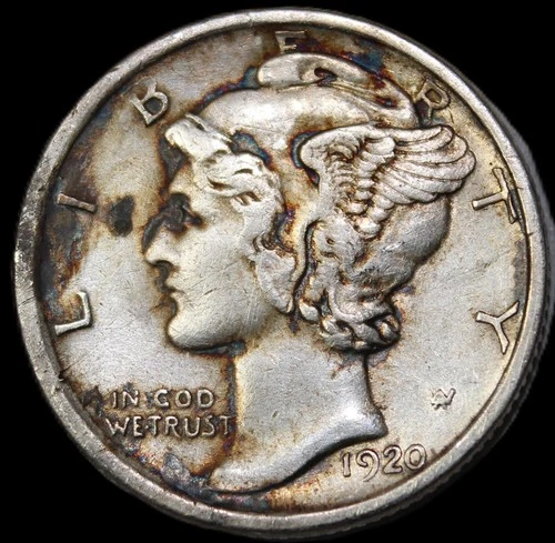 1920 s mercury dime- choice xf/ free shipping- jam480