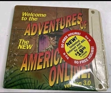 America Online Indiana Jones Themed AOL Floppy Disc Version 3.0 New Vintage 