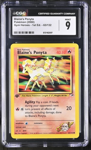 Blaine's Ponyta (1st Edition) graded CGC 9 for sale on eBay