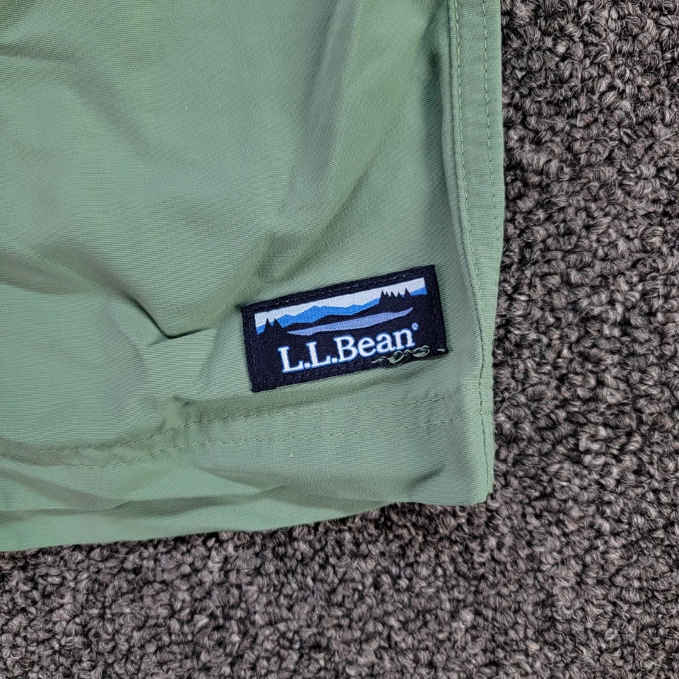 LL Bean Swim Trunks Men XL Green Brief Lined Shorts Swimming Outdoor Nature 8" - Image 3 of 4