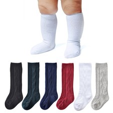 Baby Socks Seamless Cable Knit Knee High Socks Infant Boys/Girls Uniform Sock...
