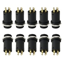 RLECS 10pcs 3.5mm Mini Stereo Female Jack Socket Plug with Nut, 3.5MM Black