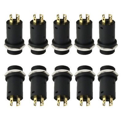 RLECS 10pcs 3.5mm Mini Stereo Female Jack Socket Plug with Nut, 3.5MM Black 