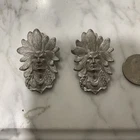 2 VTG White Metal Indian Bolo Tie Slide