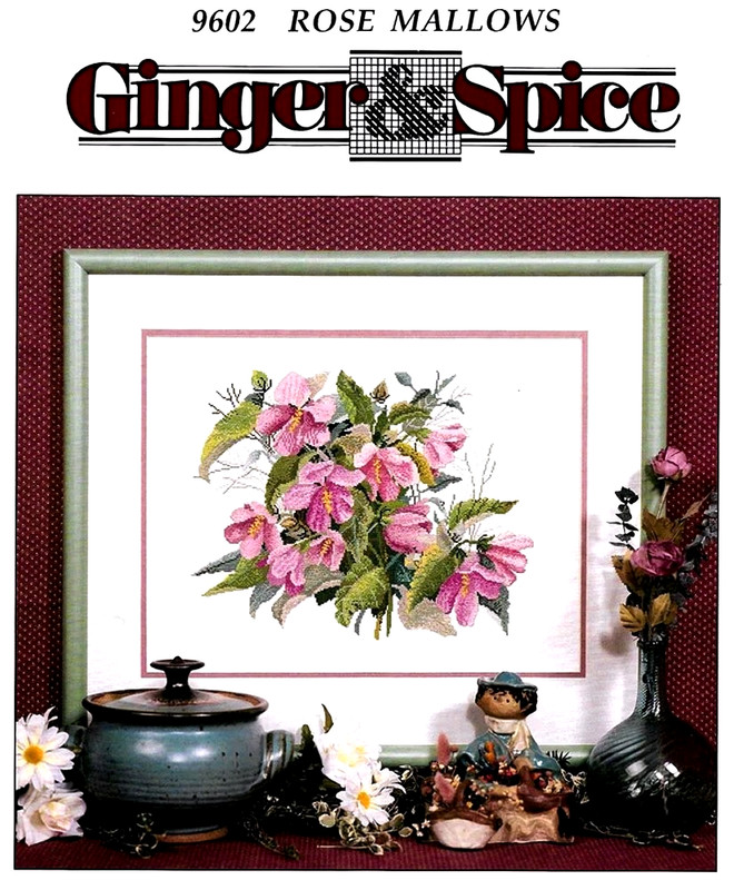 Ginger & Spice ROSE MALLOWS Cross Stitch Pattern Leaflet Only OOP ~ flowers