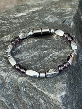 3X Power Magnetic Hematite Amethyst Necklace Anklet Bracelet 1 Row