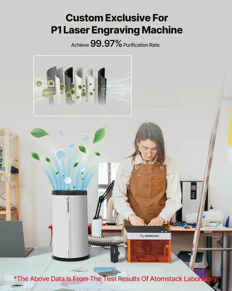 Grabadora láser ATOMSTACK P1 | Máquina de grabado de escritorio segura para principiantes Foto 2 de 4
