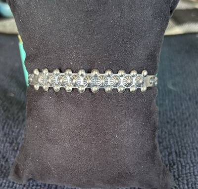 #ad Vintage 1960s Sanford Southwestern Cuff Bracelet Native American Nickel Silver $70.00