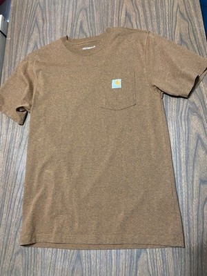 Carhartt K87-B00 Loose Fit Men s Sz-S  Brown Short Sleeve Pocket T-Shirt