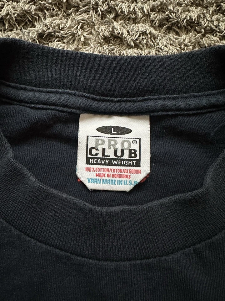 Camiseta De Colección Pro Club Peso Pesado Manga Larga en Blanco Adulto Grande Foto 4 de 4