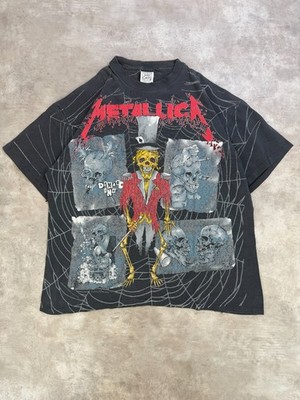 Band Tee Single Stitch Vintage 90 s Metallica 1992 All Over Print Made in USA 