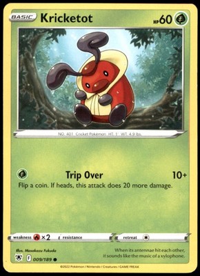 Kricketot 009/189 SWSH10 Astral Radiance Regular LP Pokemon TCG