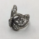 Vintage Sterling Silver 925 Wide Cz Butterfly Ring Sz 8.75 / 4.60g