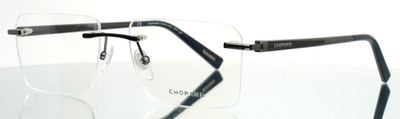 CHOPARD VCHD20 0568 Gunmetal Mens Rectangle Rimless Eyeglasses 56-16-145 B:38