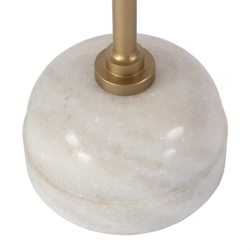 Butler Specialty Company Zion 16" Round Marble and Iron Side Table - Beige/White - Picture 3 of 5